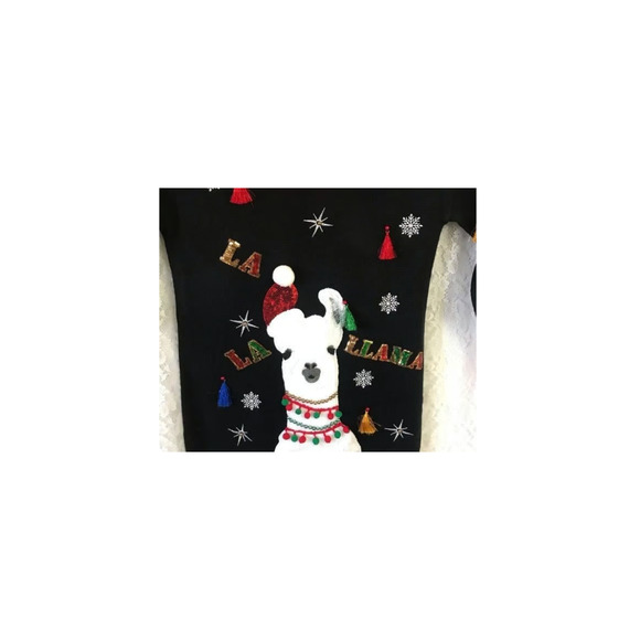 Ugly Sweeter/Dress Holiday times La llama New NO Tag Size L - Picture 4 of 6